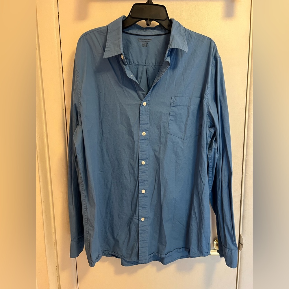 XL slim light blue men’s collared long sleeves